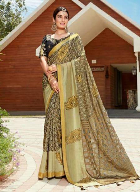 Beige Colour VISHAL SANGINI Designer Festive Wedding Wear Printed Fancy Heavy Saree Collection 3136